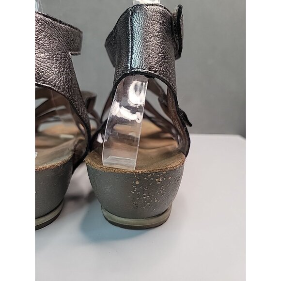 Dansko Veruca Strappy Wedge Sandal Graphite Leather Women's US 10.5-11 EU 41 - Picture 9 of 13